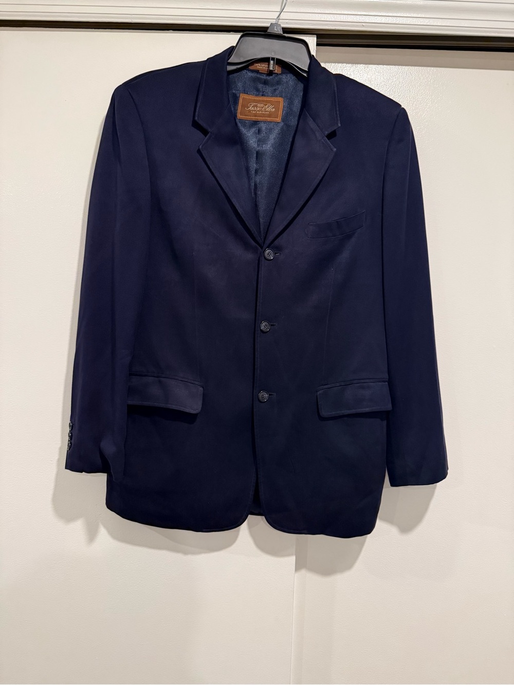Tasso Elba Navy Suede Three-Button Sport Coat size Small